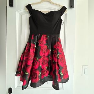 Formal Mini Dress with Roses